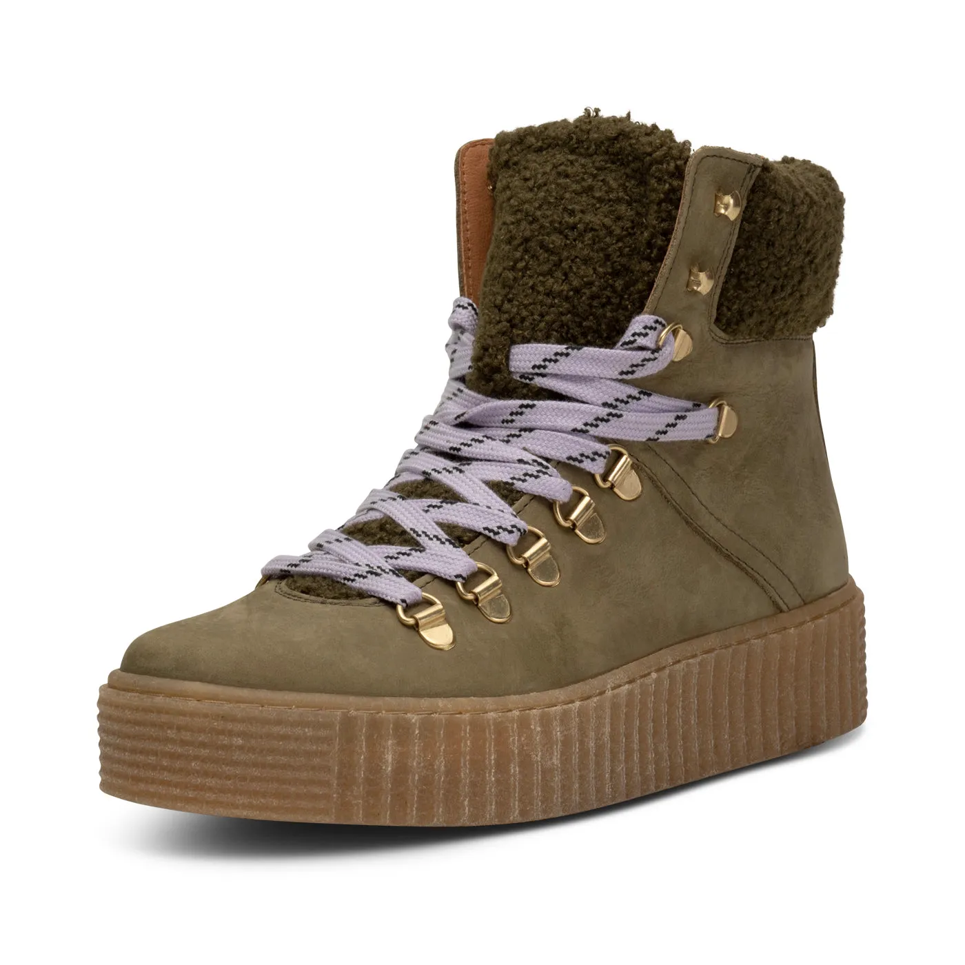 Agda Boot Nubuck Leather - KHAKI