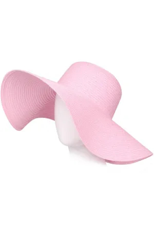 AO346 Pink Solid Straw Hat