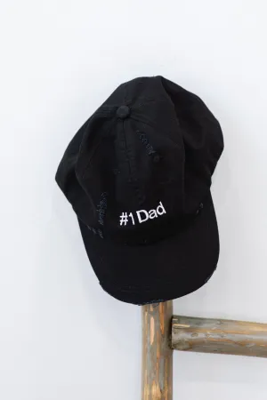 Black #1 Dad Embroidered Baseball Hat