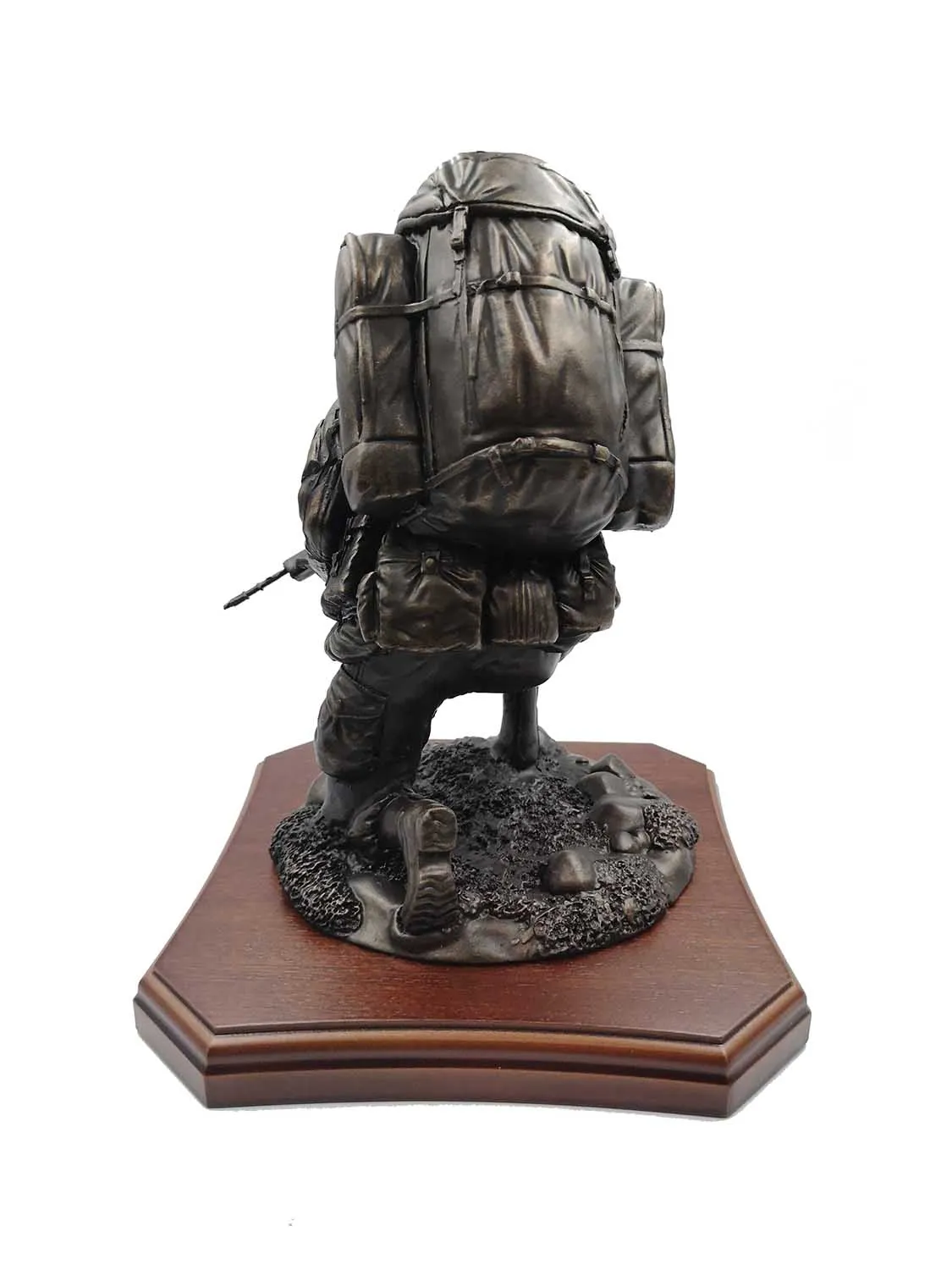 British Soldier Kneeling with Beret or Helmet Cold Cast Bronze Figurine