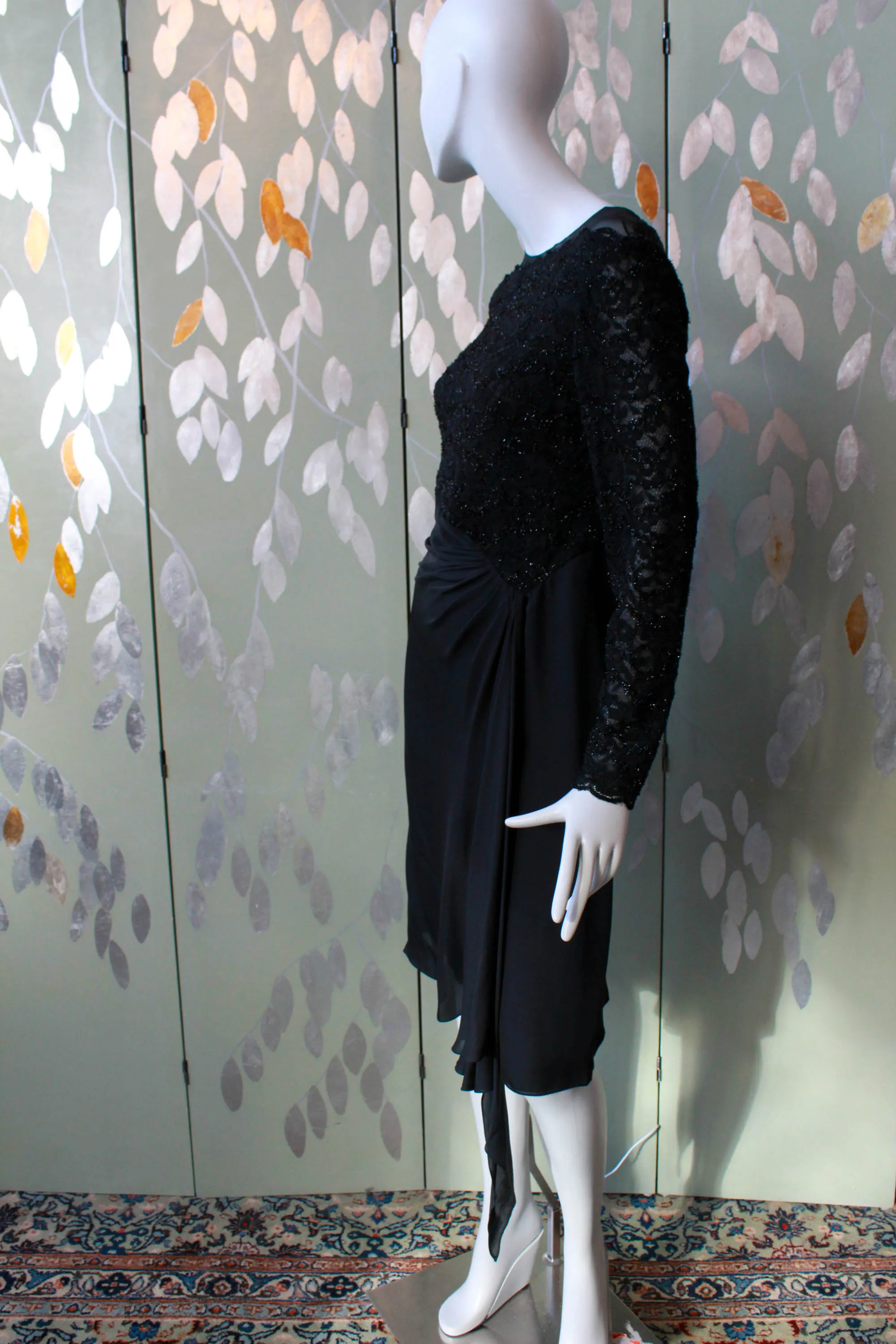 Carolina Herrera Black Lace Dress, Small