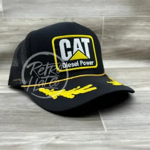 Cat Diesel Power Patch on Black Trucker Hat w/Scrambled Eggs