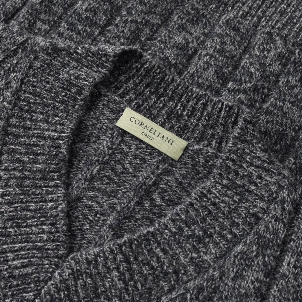 CORNELIANI V Neck Wool Knit CHARCOAL