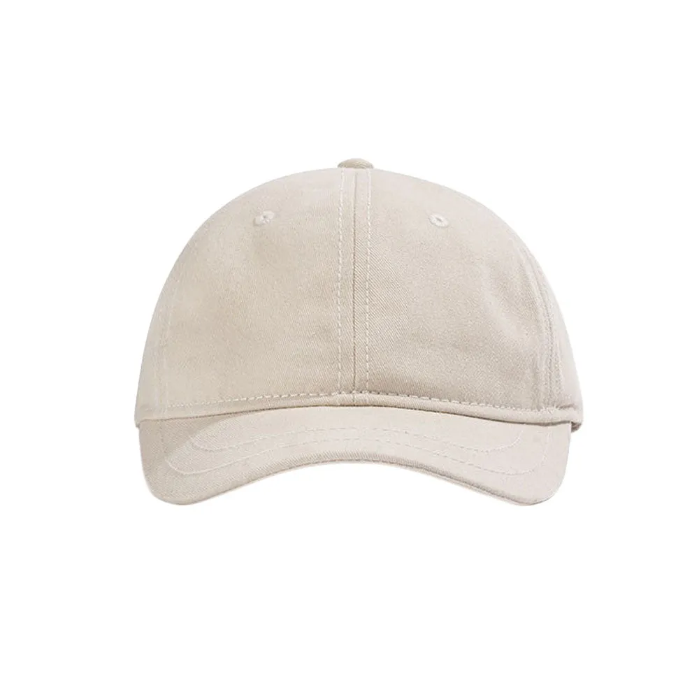 Cotton Short Brim Baseball Cap Low Profile Plain Unisex Dad Hat YZ10143