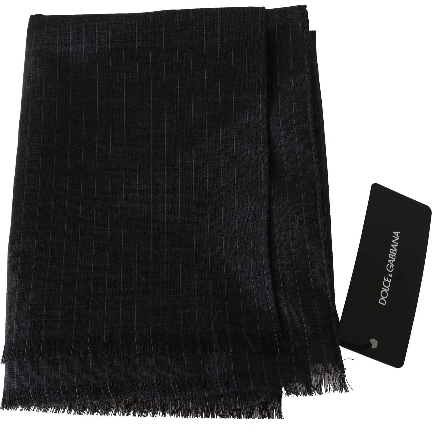 Dolce & Gabbana Elegant Gray Striped Wool Men's Scarf