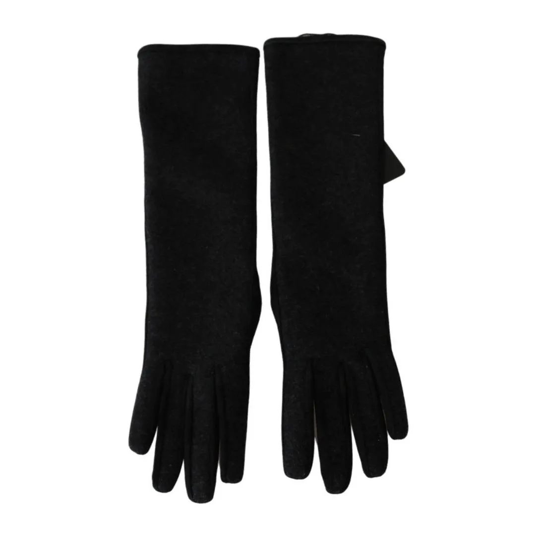 Dolce & Gabbana Elegant Mid-Length Wool Gloves in Black