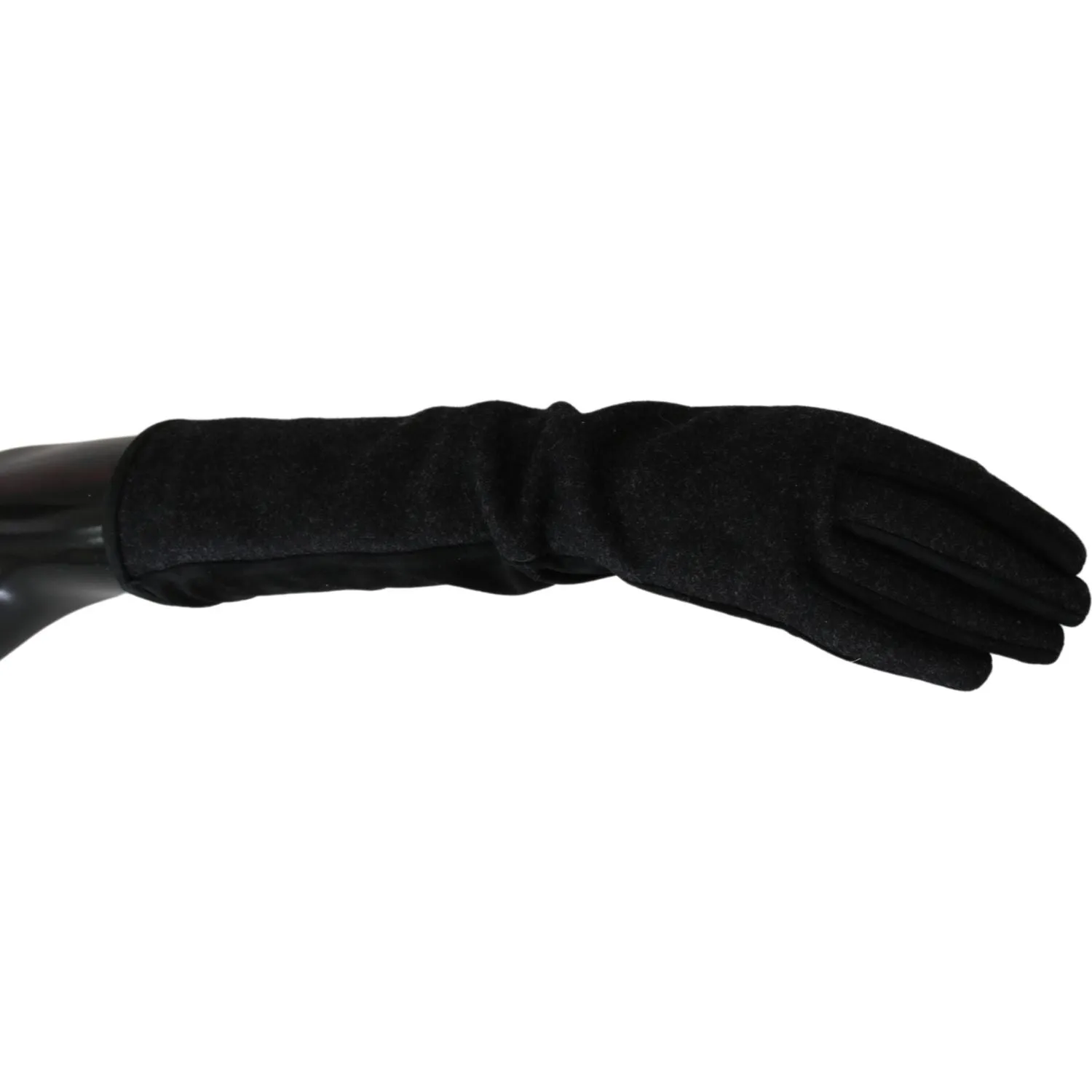 Dolce & Gabbana Elegant Mid-Length Wool Gloves in Black