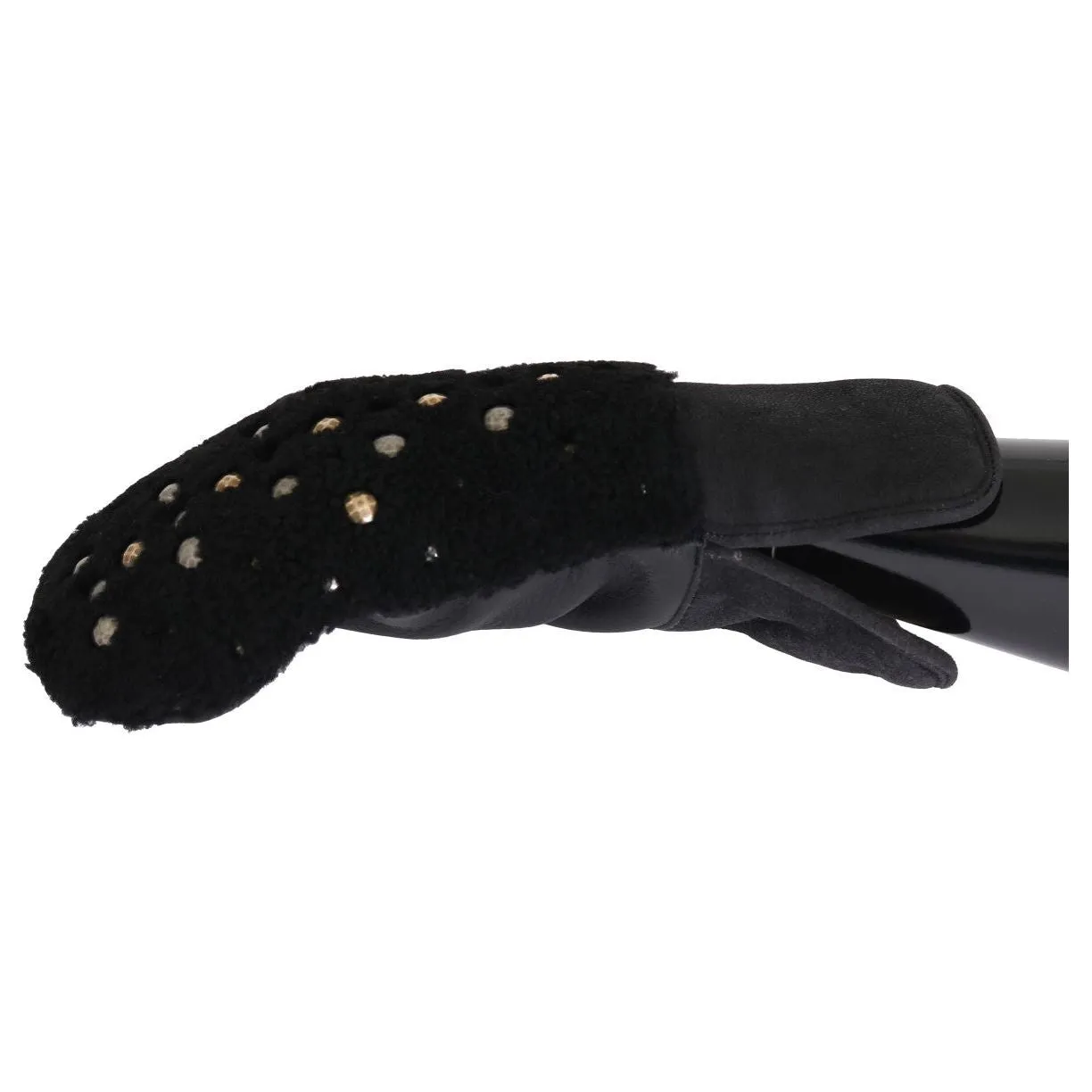 Dolce & Gabbana Studded Black Leather Gentleman's Gloves