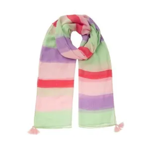 Flower Show Striped Tassel Scarf