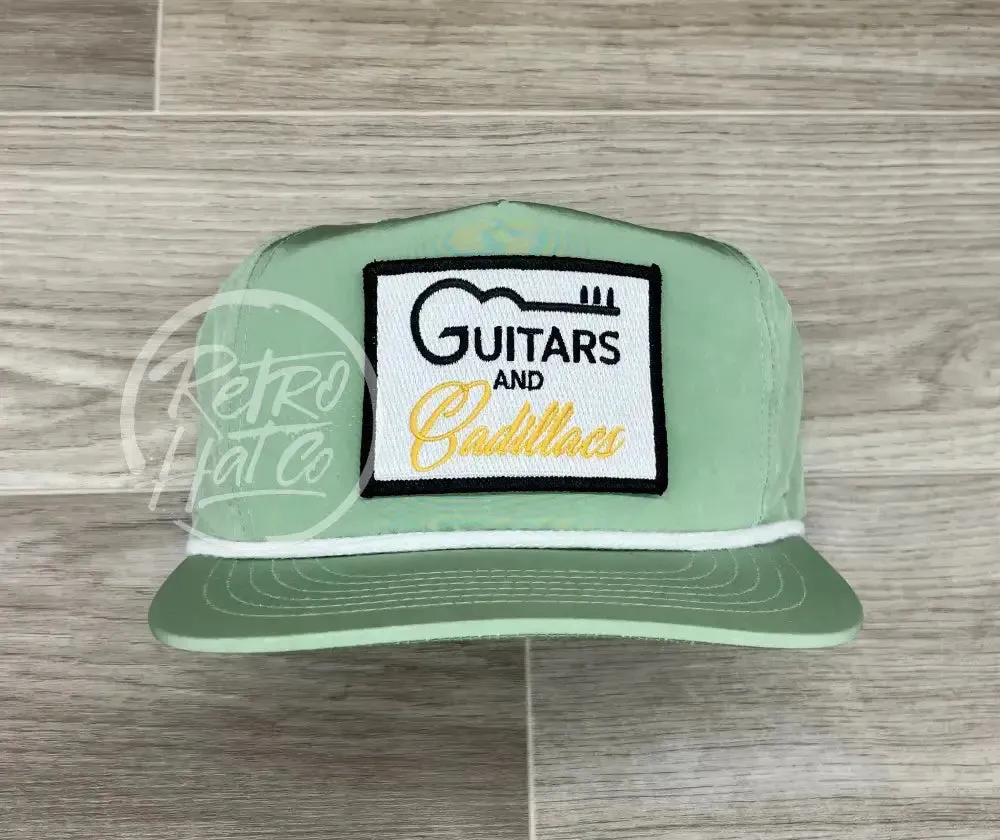 Guitars & Cadillacs on Green Poly Retro Rope Hat