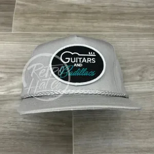 Guitars & Cadillacs (oval) Patch on Tall Gray Retro Rope Hat