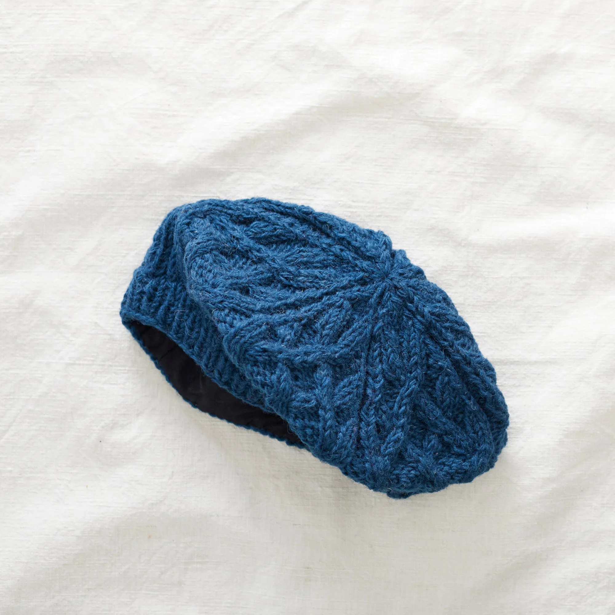 HEMANTA Cable Knit Wool Beret Hat (WS)