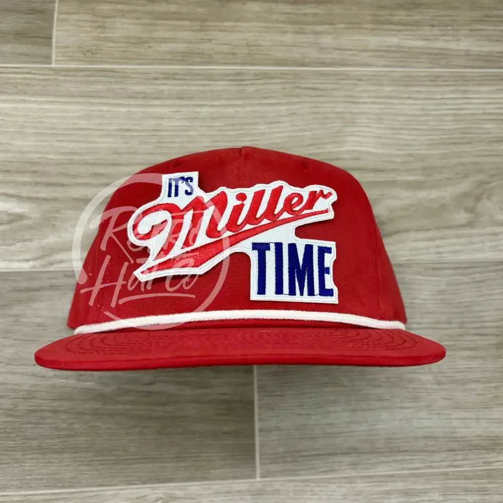 IMT Beer Patch on Red Retro Hat w/White Rope