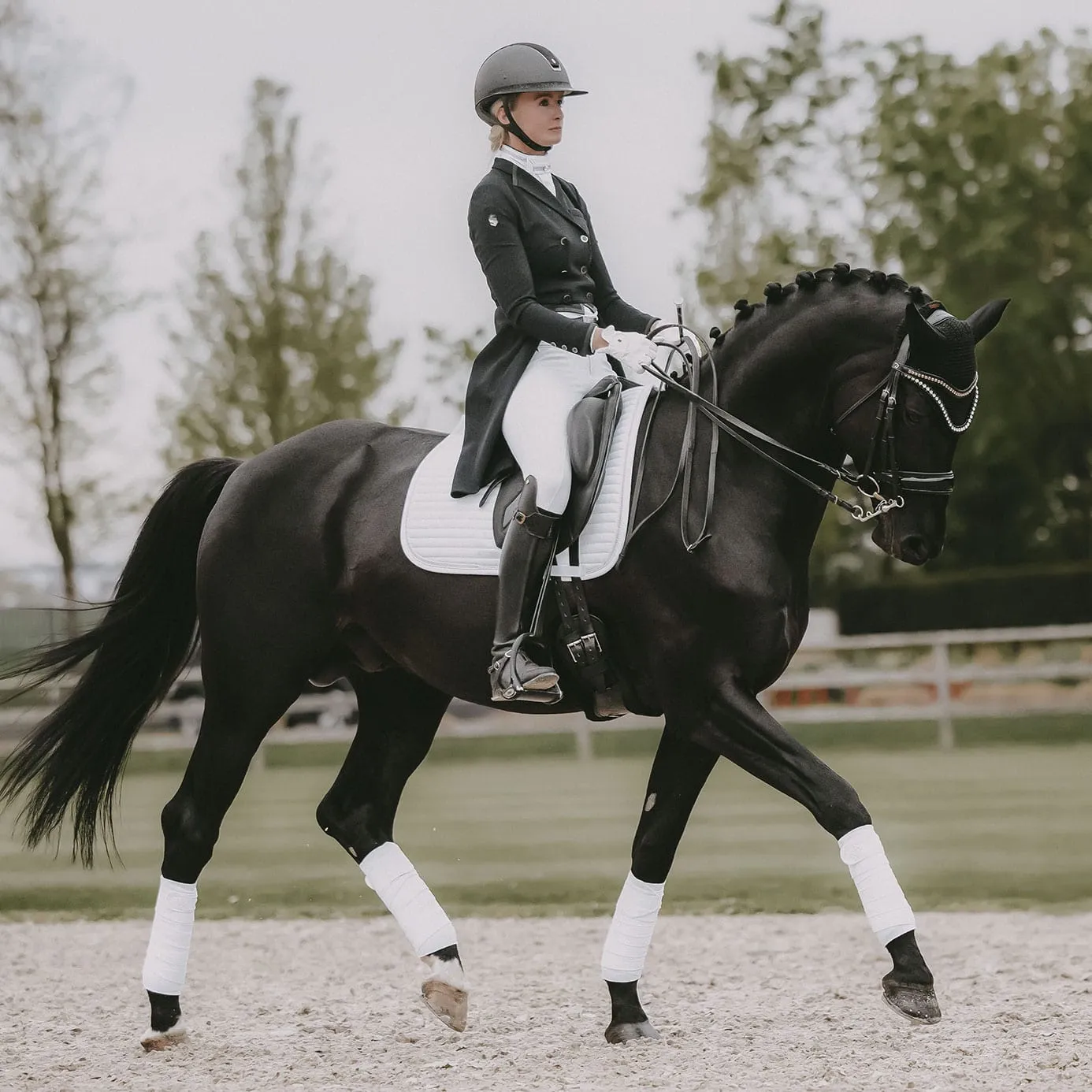 Kentucky Horsewear Dressage Saddle Cloth Pearls - White