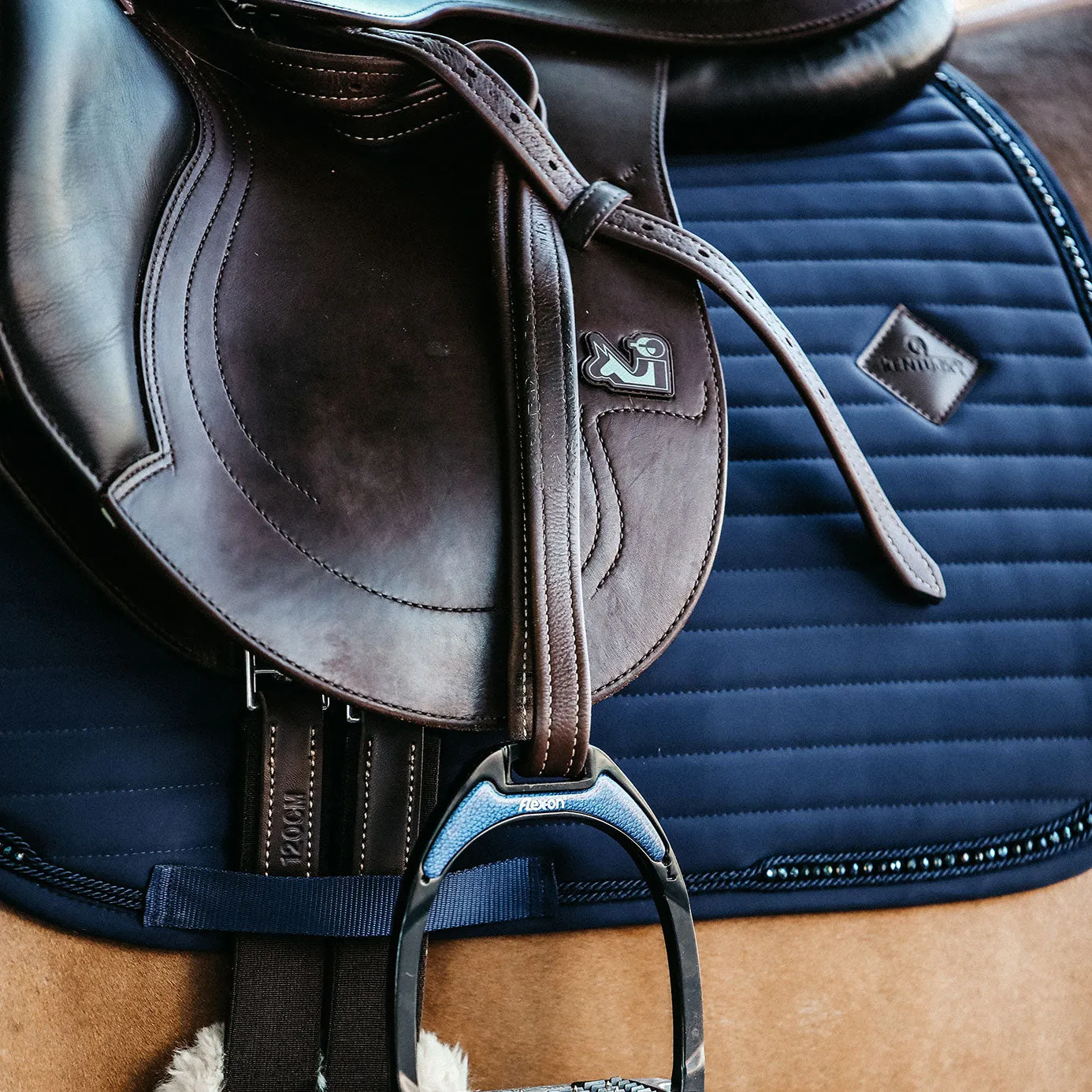 Kentucky Horsewear Pearls Jumping Saddle Cloth - Navy