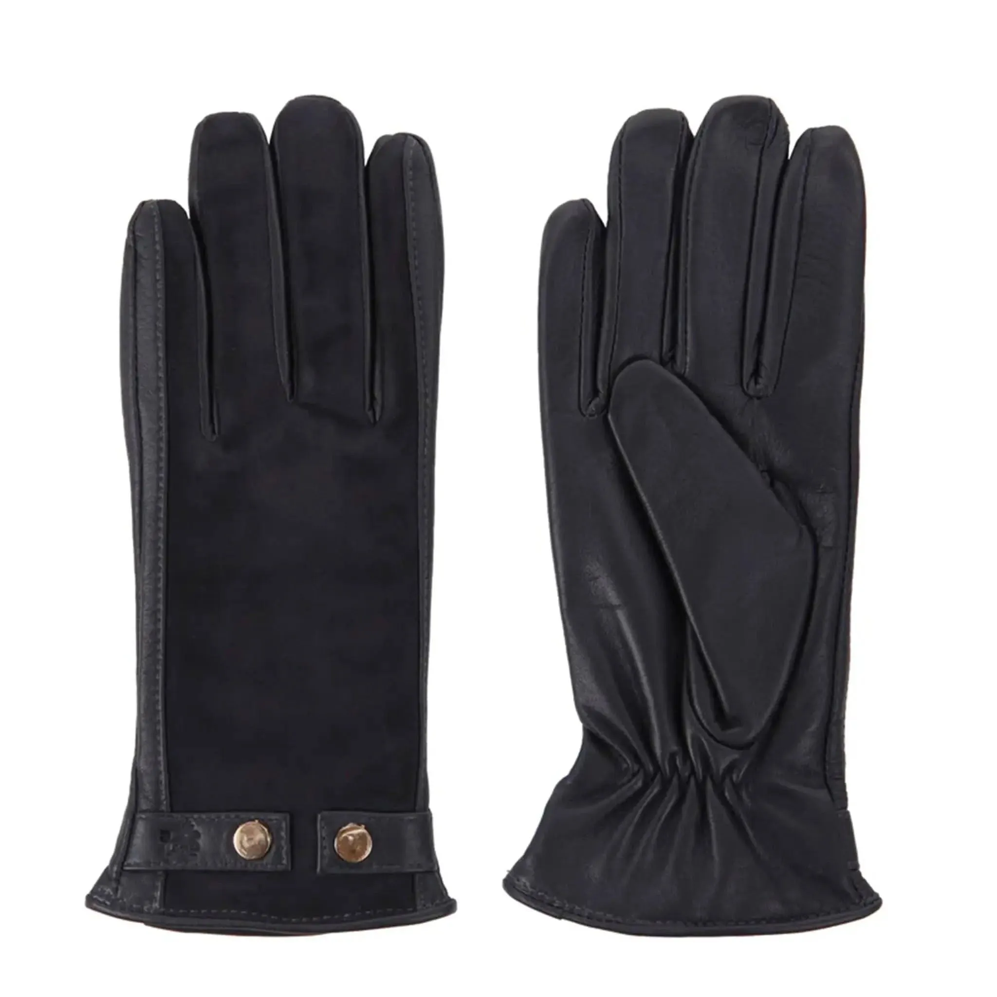 Leather & Suede Navy Gloves