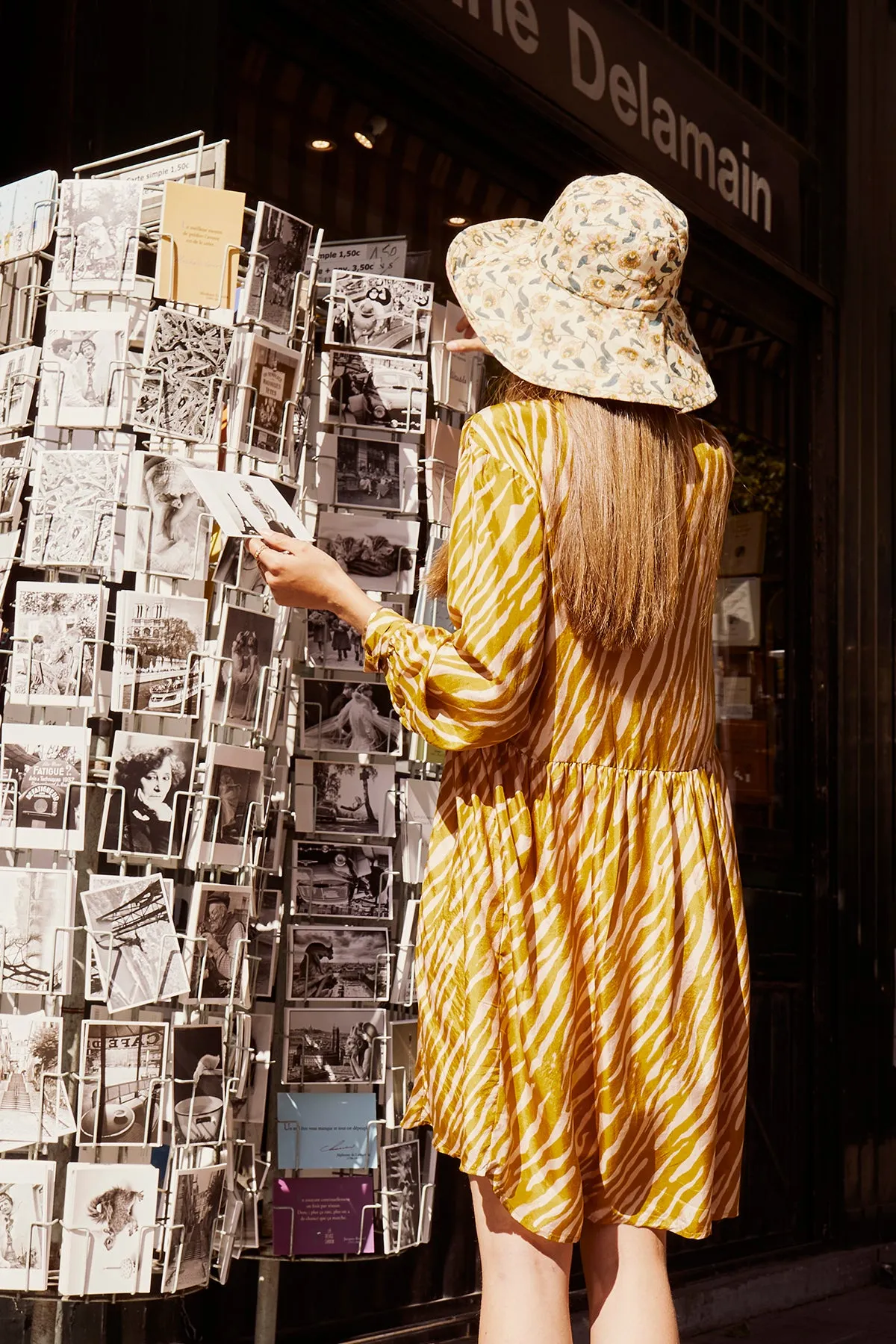 Louise Misha Women Sun Hat Dylan Cream Flowers & Terracotta