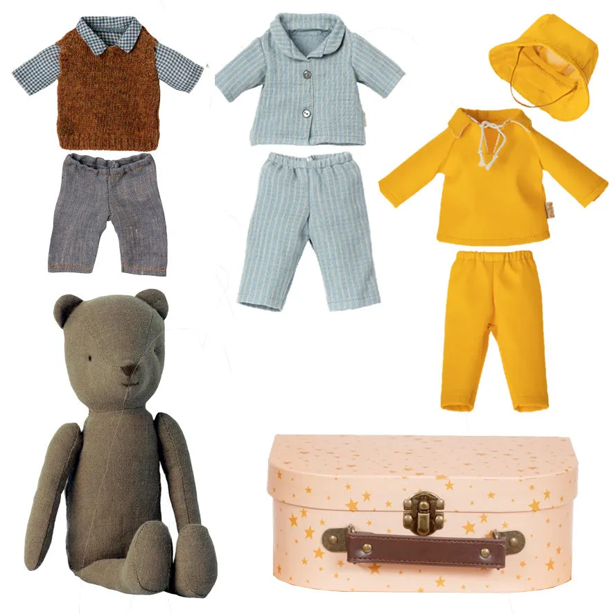 Maileg Teddy Dad, Clothes & Case Bundle