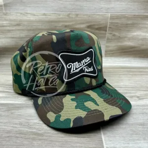 Mama Tried Patch on Tall Camo Retro Hat w/Black Rope