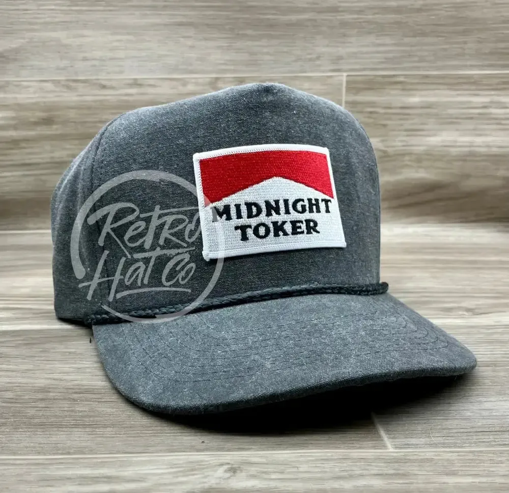 Midnight Toker Patch on Solid Stonewashed Rope Hat