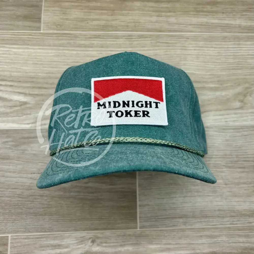 Midnight Toker Patch on Solid Stonewashed Rope Hat