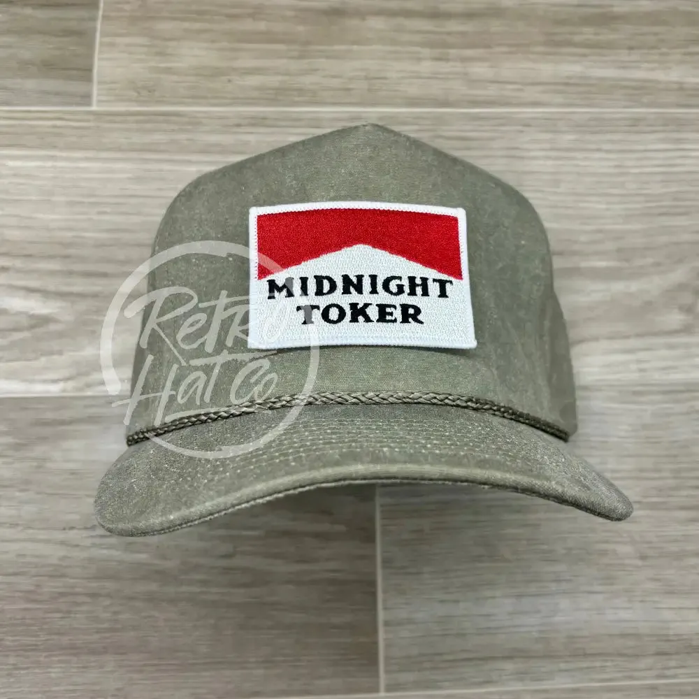 Midnight Toker Patch on Solid Stonewashed Rope Hat