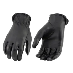 Milwaukee Leather MG7797 Women's Black 'Cool-Tec' Leather ‘Cinch Wrist’ Riding Gloves