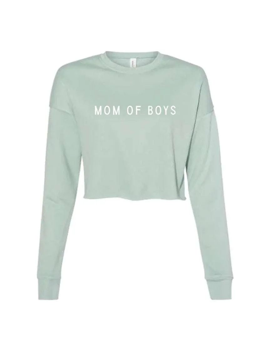 Mom Of Boys Crop Sweatshirt