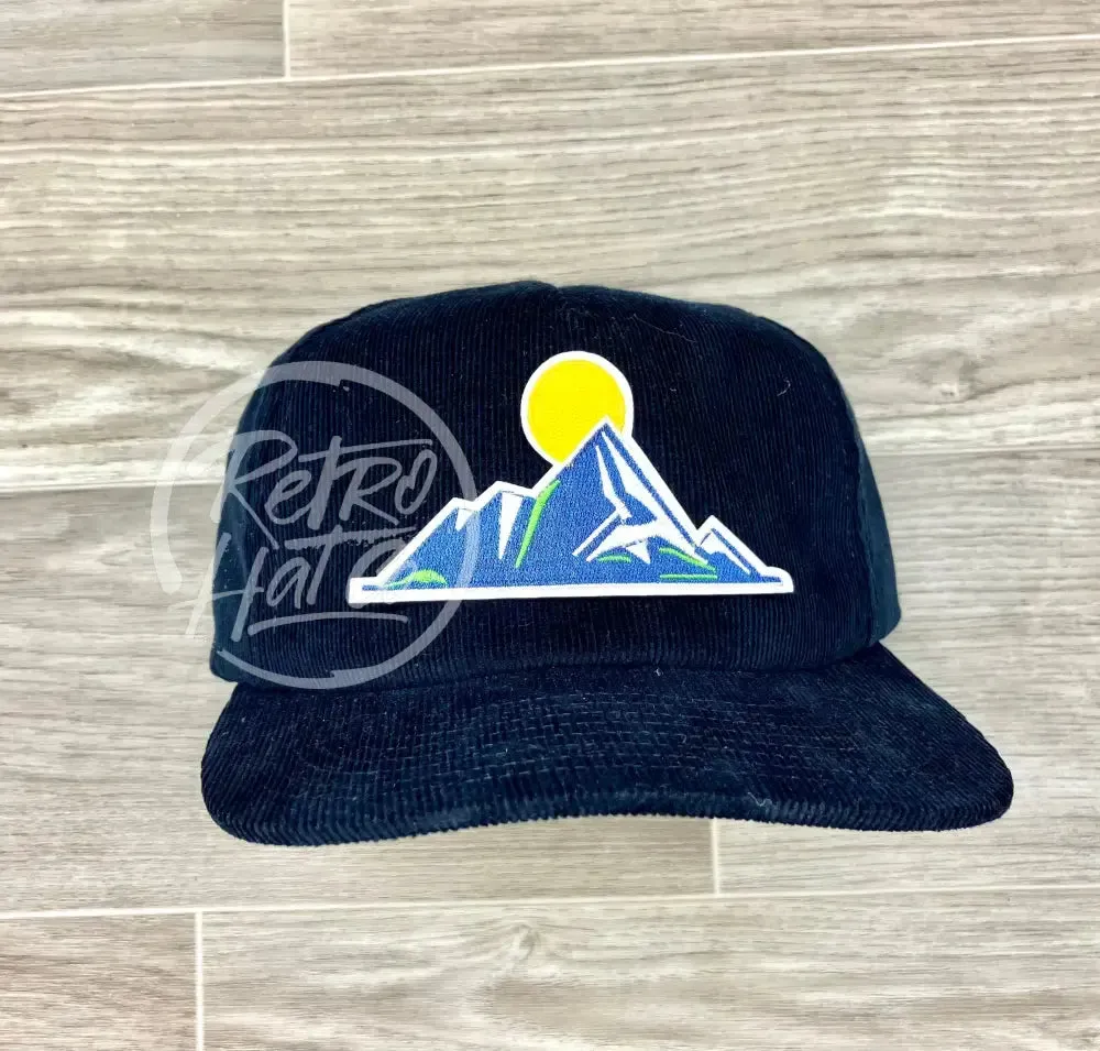 Mountain on Navy Corduroy Hat