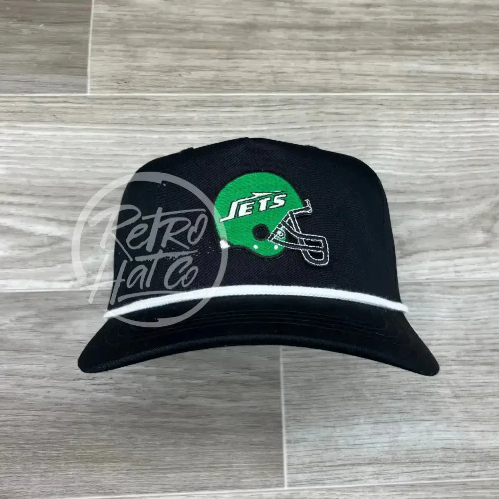 New York Jets Helmet Patch on Retro Rope Hat