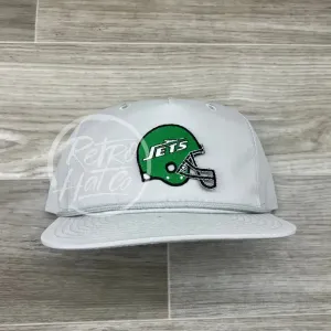 New York Jets Helmet Patch on Retro Rope Hat