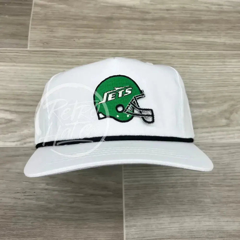 New York Jets Helmet Patch on Retro Rope Hat