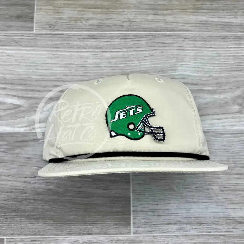 New York Jets Helmet Patch on Retro Rope Hat