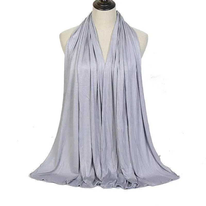 Plain Soft Muslim Chiffon Hijab Shawls Scarf | Modal Cotton Jersey Hijabs for Women, Voile Head Wraps