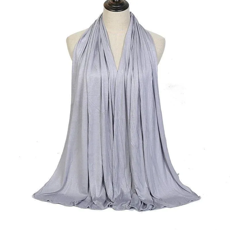 Plain Soft Muslim Chiffon Hijab Shawls Scarf | Modal Cotton Jersey Hijabs for Women, Voile Head Wraps