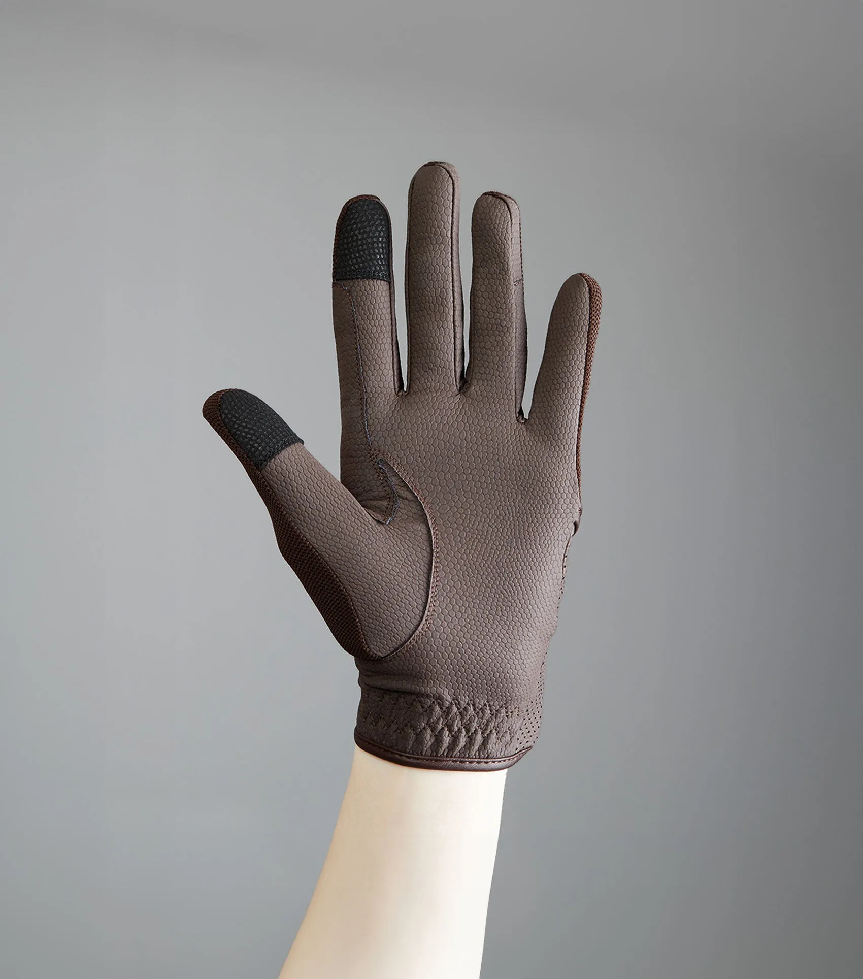 Presa Junior Mesh Riding Gloves Brown