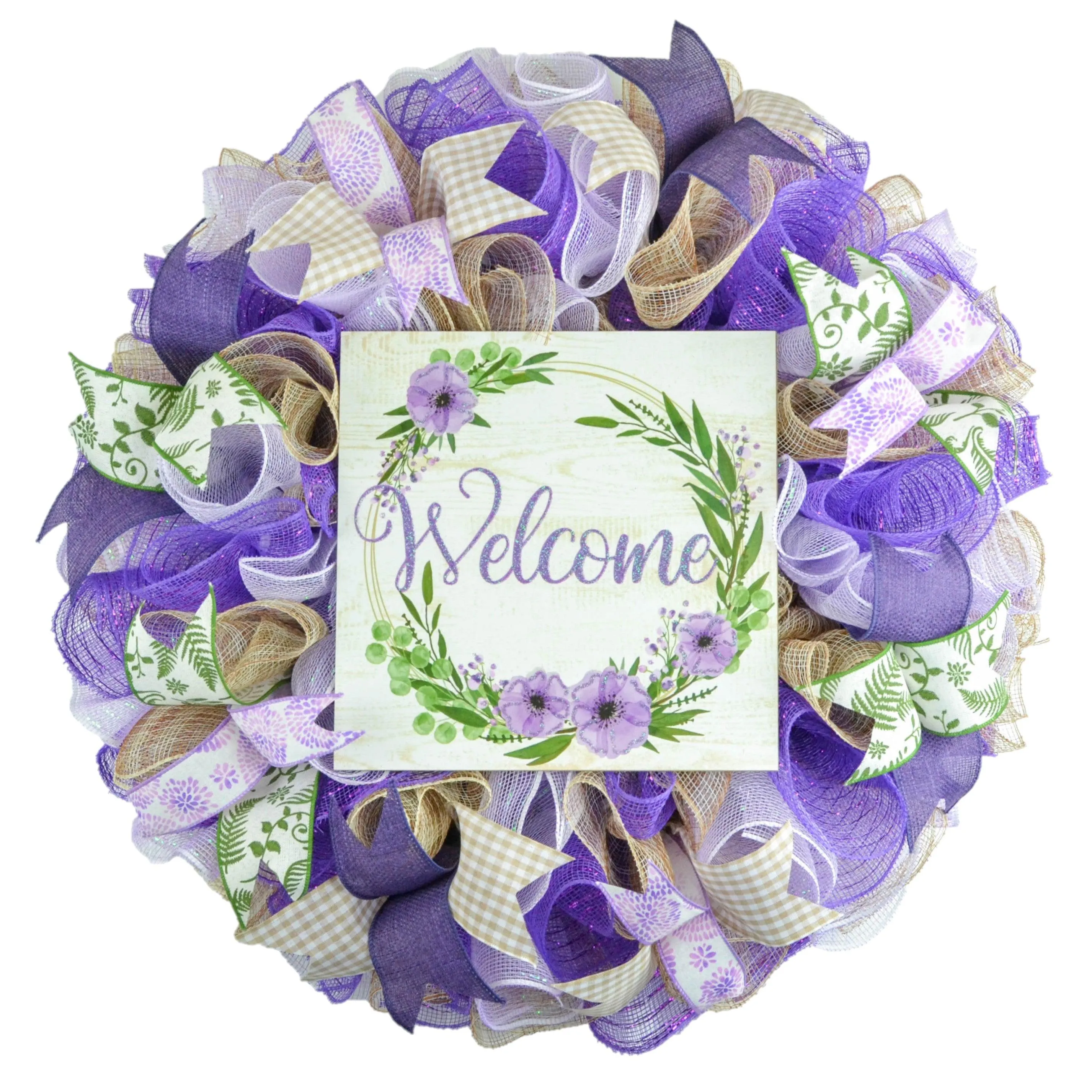 Purple Floral Everyday Spring Wreath - Summer Soft Decor - Mothers Day Gift