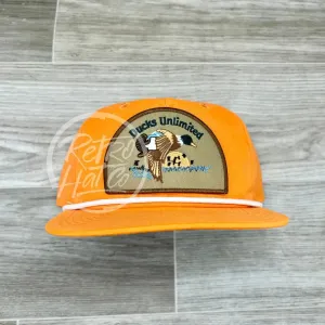 Retro Ducks Unlimited on Hunters Orange Retro Rope Hat