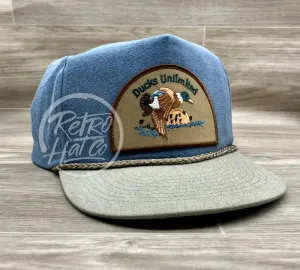 Retro Ducks Unlimited on Stonewashed Sky/Sand Retro Rope Hat