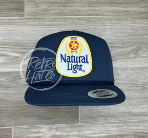 Retro Gold Natural / Natty Light Beer Patch on Classic Rope Hat