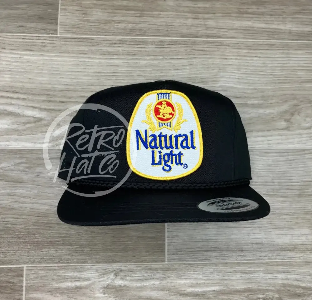 Retro Gold Natural / Natty Light Beer Patch on Classic Rope Hat