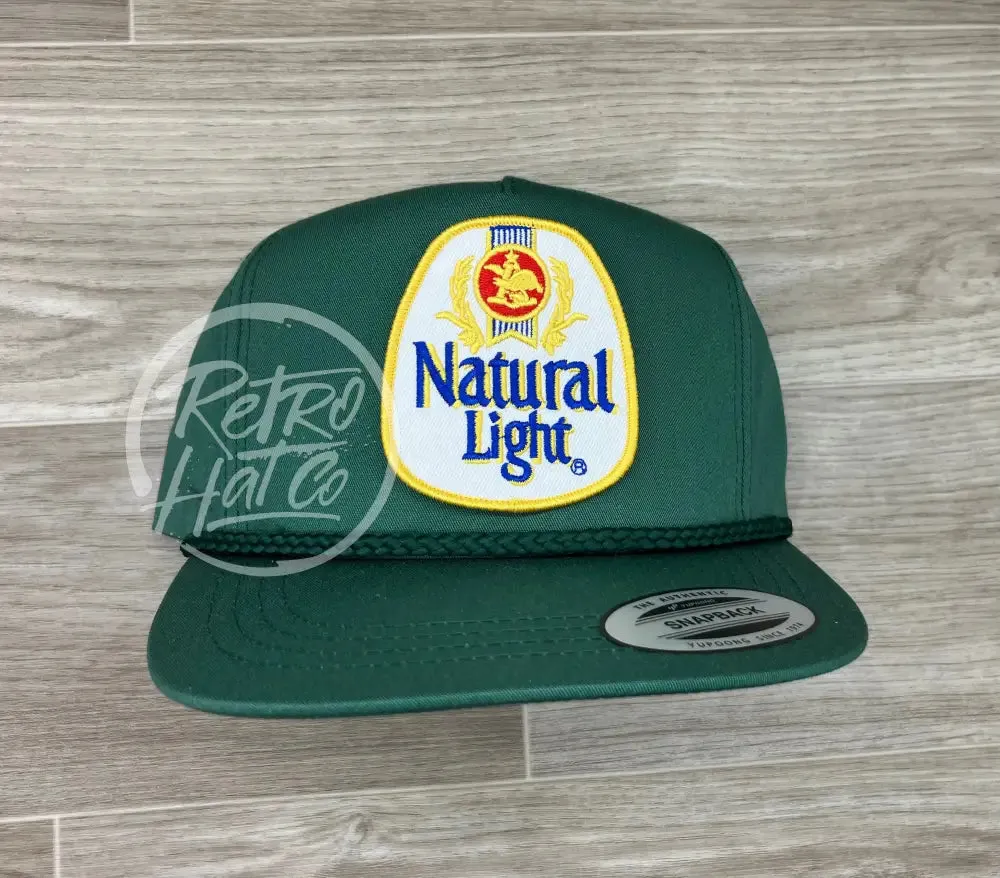 Retro Gold Natural / Natty Light Beer Patch on Classic Rope Hat