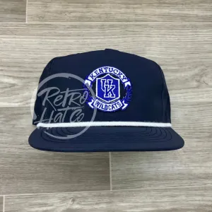 Retro Kentucky Wildcats Crest Patch on Navy Poly Rope Hat