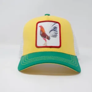 Rooster Green Yellow Trucker Hat (Green/Yellow) - GS155