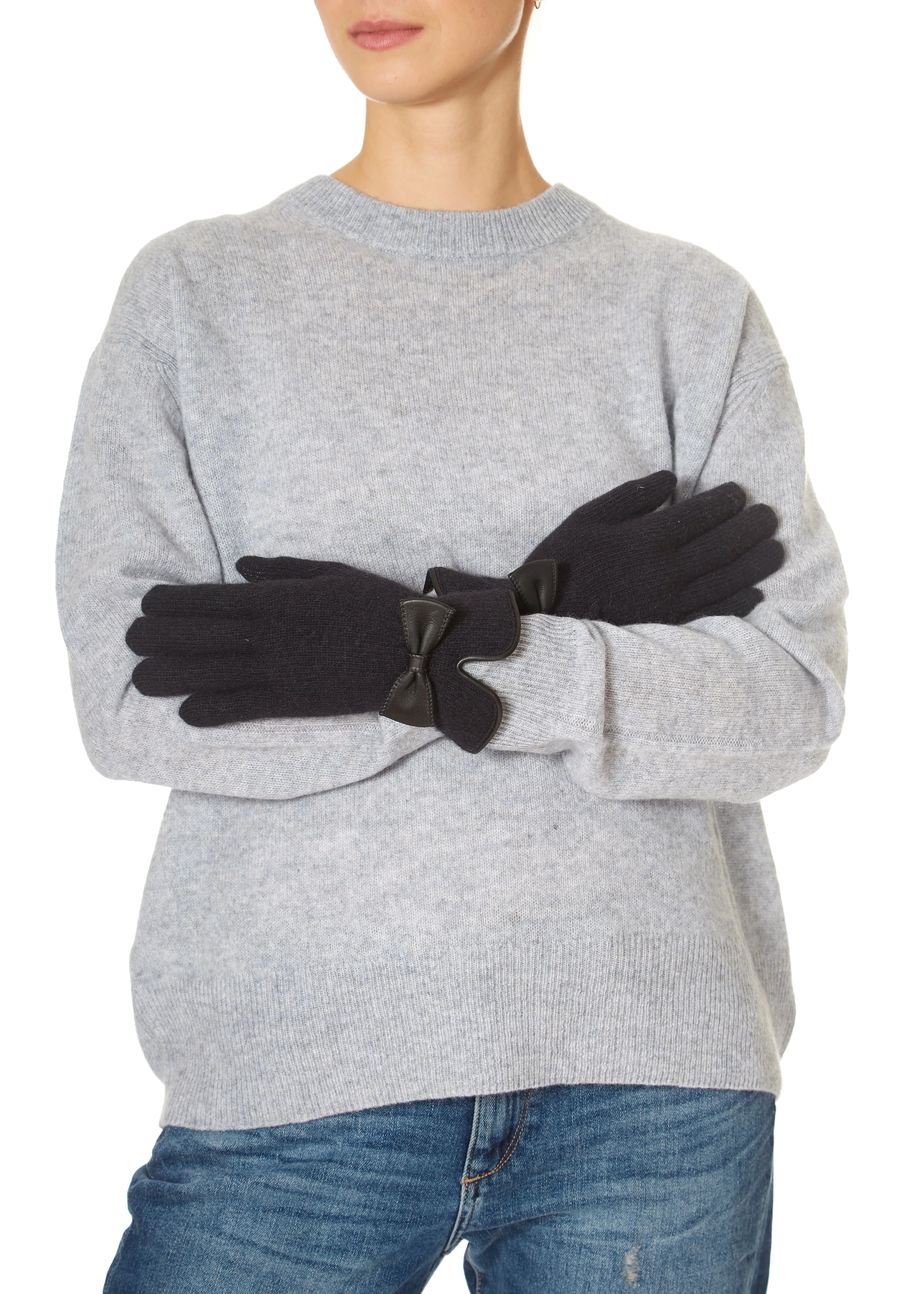 Santacana Black Bow Gloves 'Wool Blend'